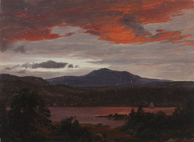 Turner Pond with Pomola Peak and Baxter Peak, Maine.